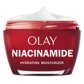 Olay Niacinamide Visage Crème — application matin pour hydratation légère sans gras.