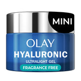 Olay Regenerist Hyaluronic and Peptide 24 gel moisturizer jar delivers fragrance-free hydration for daily use