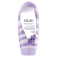 Olay Moisture Ribbons Plus Shea Lavande - bouteille élégante pour hydratation durable.