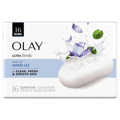 Olay Savon en Barre Ultra Frais Lys d'Eau – emballage lot de 16, valeur économique.