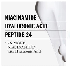 Olay Ultimate Ingrédients – Niacinamide, Acide Hyaluronique et Peptides pour hydratation durable autour des yeux.