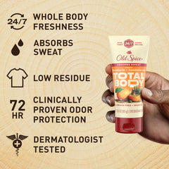 Old Spice absorption de transpiration pour rester sec toute la journée.