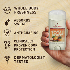 Old Spice baton-deodorant-poitrine-dos : protection efficace pour le torse et le dos.