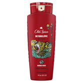 Old Spice Bearglove – bouteille de gel douche rouge, douche rafraîchissante et nettoyante.