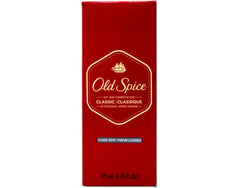 Old Spice Classic, étiquette visible, parfum musclé avec notes d'agrumes, idéal après le rasage.