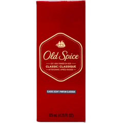 Old Spice Classic après-rasage, flacon élégant, offre une fraîcheur après le rasage.