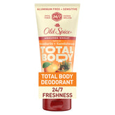 Old Spice crème déodorant corps homme mandarine-santal, bouteille prête à l'emploi.