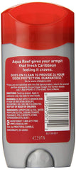 Old Spice Aqua Reef étiquette du produit, vue claire et emballage pratique.