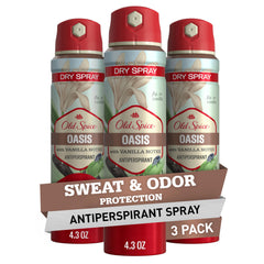 Flacon Old Spice Dry Spray: fraîcheur durable toute la journée.