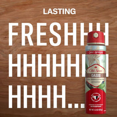Parfum Oasis vanille d'Old Spice Dry Spray pour une sensation douce.