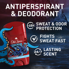 Old Spice Krakengard application transparente sans traces sur la peau.