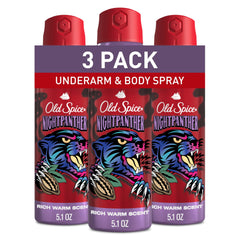 Bouteille Old Spice Night Panther, parfum riche et chaleureux avec notes chocolat noir et vanille