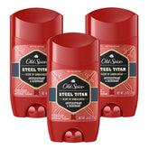 Old Spice Steel Titan front bottle shows bold scent and durable protection.