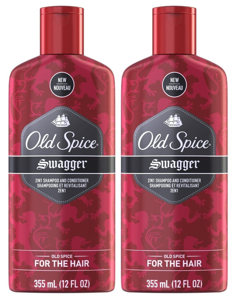 Old Spice Swagger 2 en 1 – flacon, soin rapide pour cheveux propres et faciles à coiffer