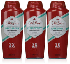 Gel douche Old Spice pack de 3 bouteilles, bouteille prête à verser pour une douche rapide et fraîche.