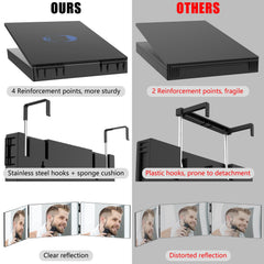 OLIBUY miroir-triple-hauteur-reglable: hauteur ajustable pour votre poste.