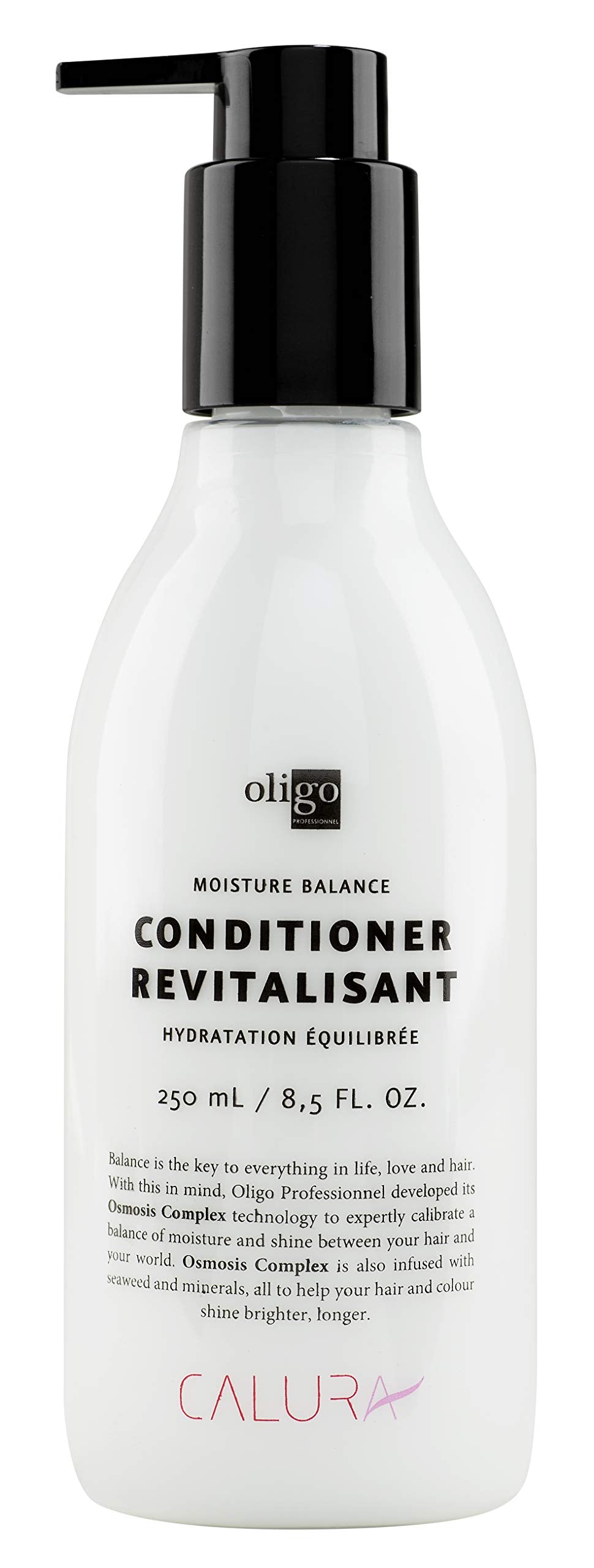 Oligo Calura Conditionneur bouteille: hydratation durable et démêlage facile.