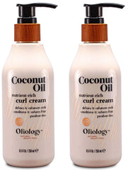 Crème Oliology à l’huile de coco pour des boucles définies et sans frisottis.