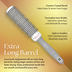 Brosse Olivia Garden ronde avec prise en main ergonomique