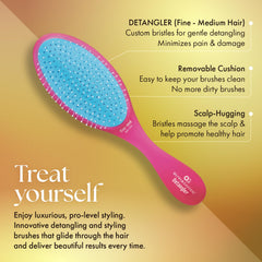 Détail massage cuir chevelu Olivia Garden OG, apportant une sensation relaxante pendant le brossage.