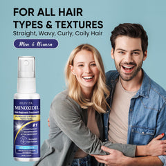 Application rapide OLIVITA Minoxidil Spray sans gras pour la routine quotidienne.