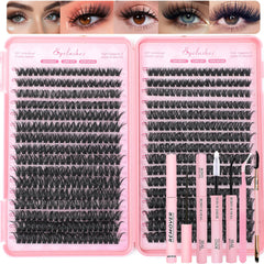 Ollavo kit cils clusters 640 pièces — ensemble complet pour faux cils à domicile