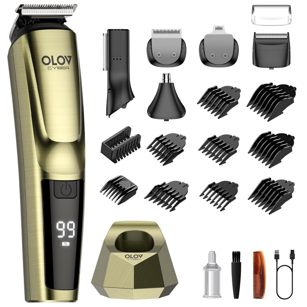 Tondeuse barbe OLOV CYBER avec lames inox pour une coupe nette et précise