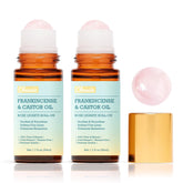 Roll-on Olvaxin encens et ricin avec boule quartz rose, application ciblée et apaisante.