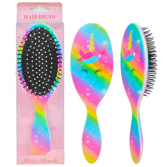 Brosse OlyPegic pour enfants arc-en-ciel, démêlage en douceur.
