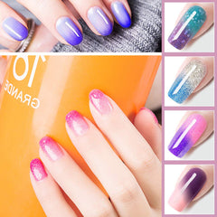Omainy vernis gel changeant lavande, look doux pour soirées et journées.