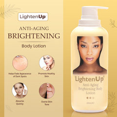Lotion LightenUp corps, brillance et teint uniforme pour une peau éclatante.