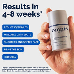 Omnis Uomo crème visage hyaluronique – hydratation en profondeur et peau plus ferme.