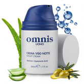 Omnis Uomo crème visage retinol et huile d’olive – texture riche et hydratation durable.