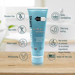 OmniShaver Beurre de Rasage – application facile et glissante pour le rasage.