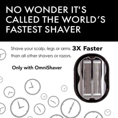 OmniShaver rasoir polyvalent pour tête, bras et jambes.