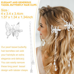 Barettes ONCHSH papillon métal argent – touche discrète pour mariage
