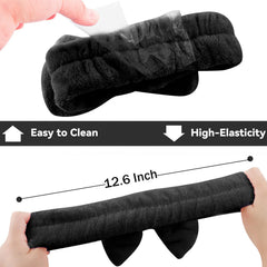 Ondder bandeau spa noir pour maquillage, évite les mèches sur le visage.