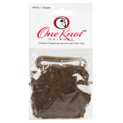 One Knot Hairnet Confort Équestre, sans nœud avant, pour casque confortable.