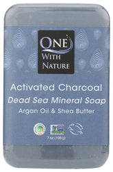 One With Nature – Savon barre charbon actif, mousse douce idéale pour la routine quotidienne