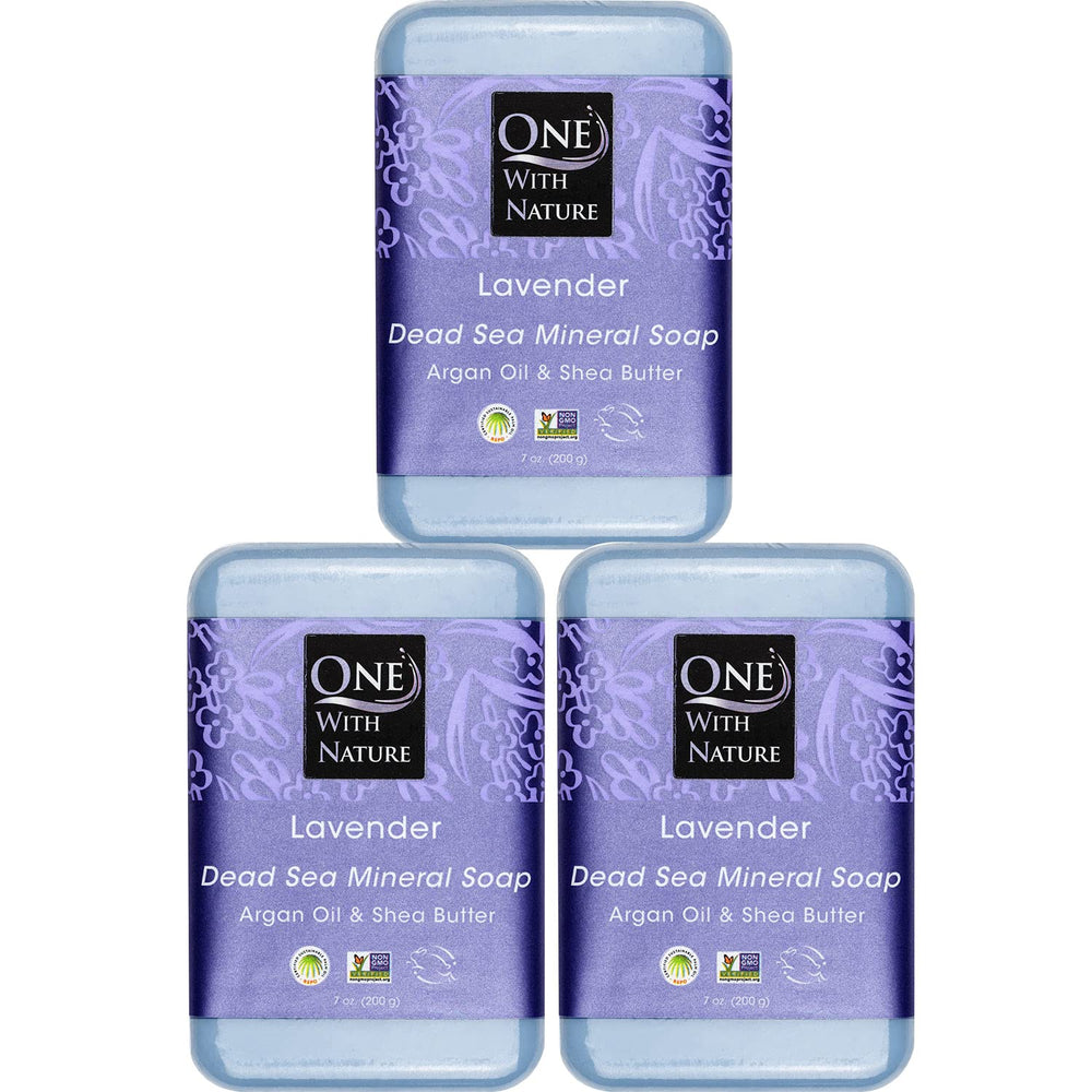 One With Nature Savon Lavande et Sel Mer Morte – emballage élégant prêt à offrir
