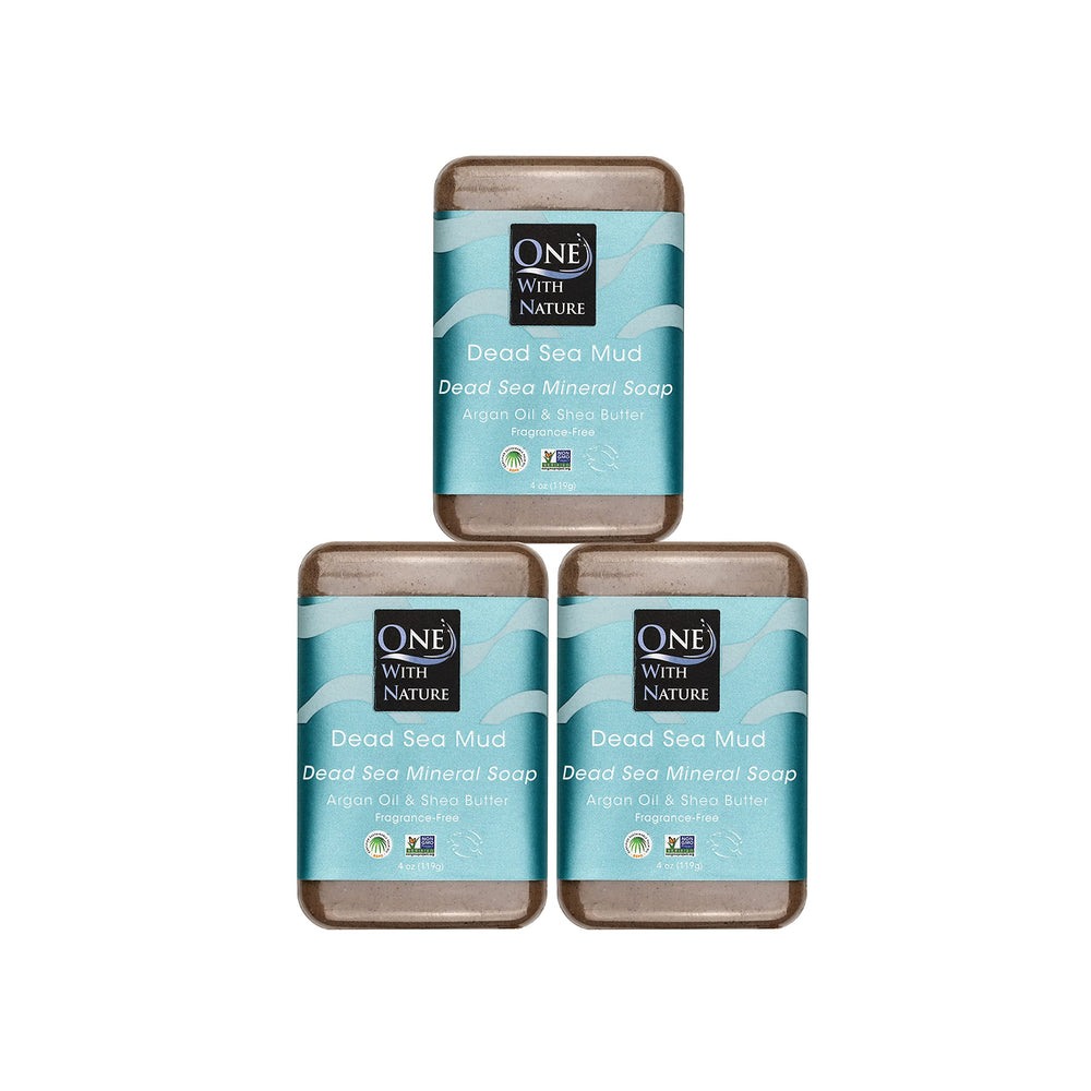 One With Nature savon mer Morte visage et corps – purifiant et exfoliant.