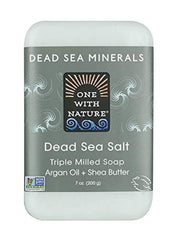 One With Nature savon Mer Morte - texture triple moulage et hydratant