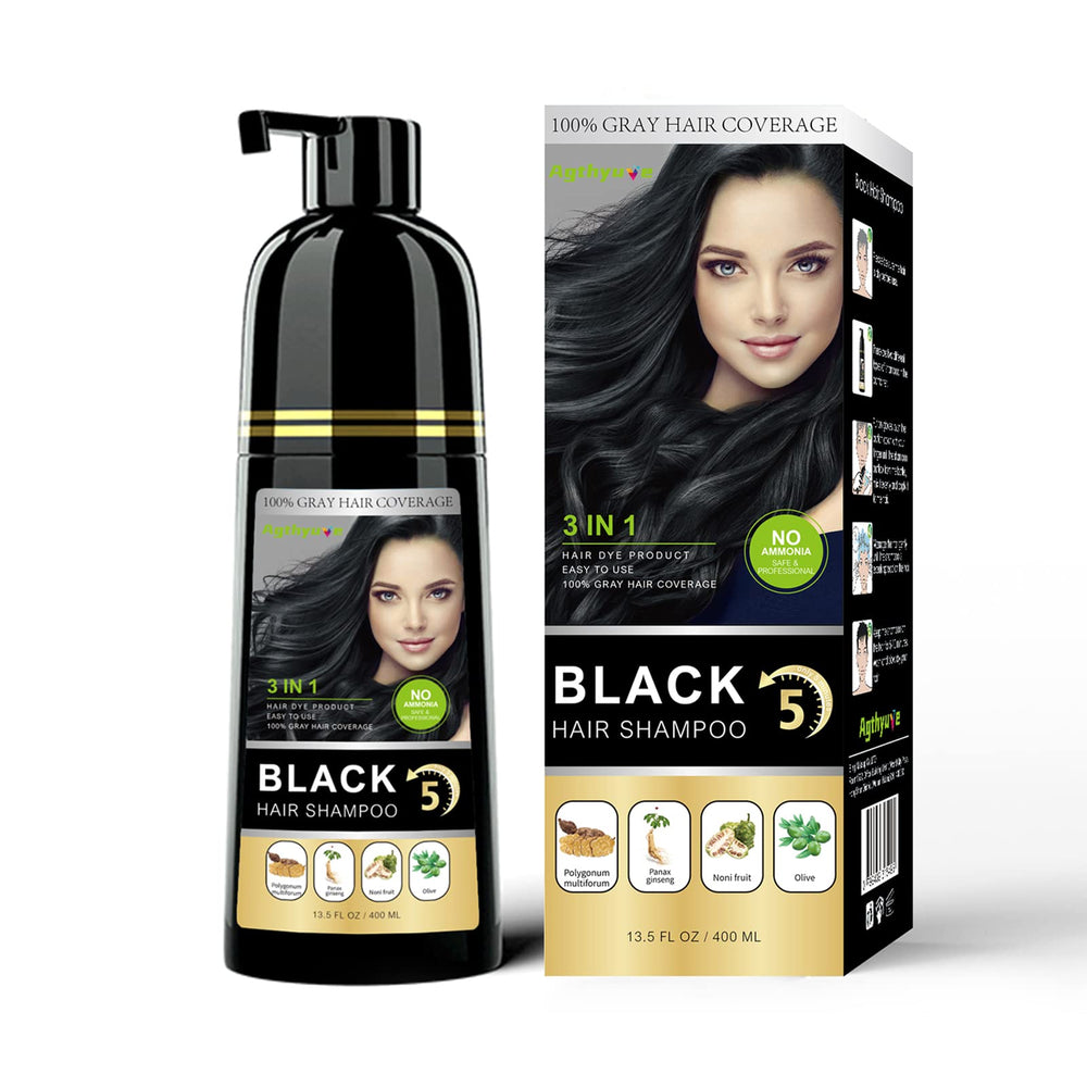 Onilyua Shampoing Noir 400ml : bouteille et couleur noir profond sans ammoniaque