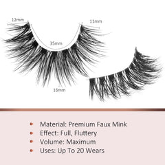 Onlyall cils faux réutilisables jusqu'à 15-20 fois.