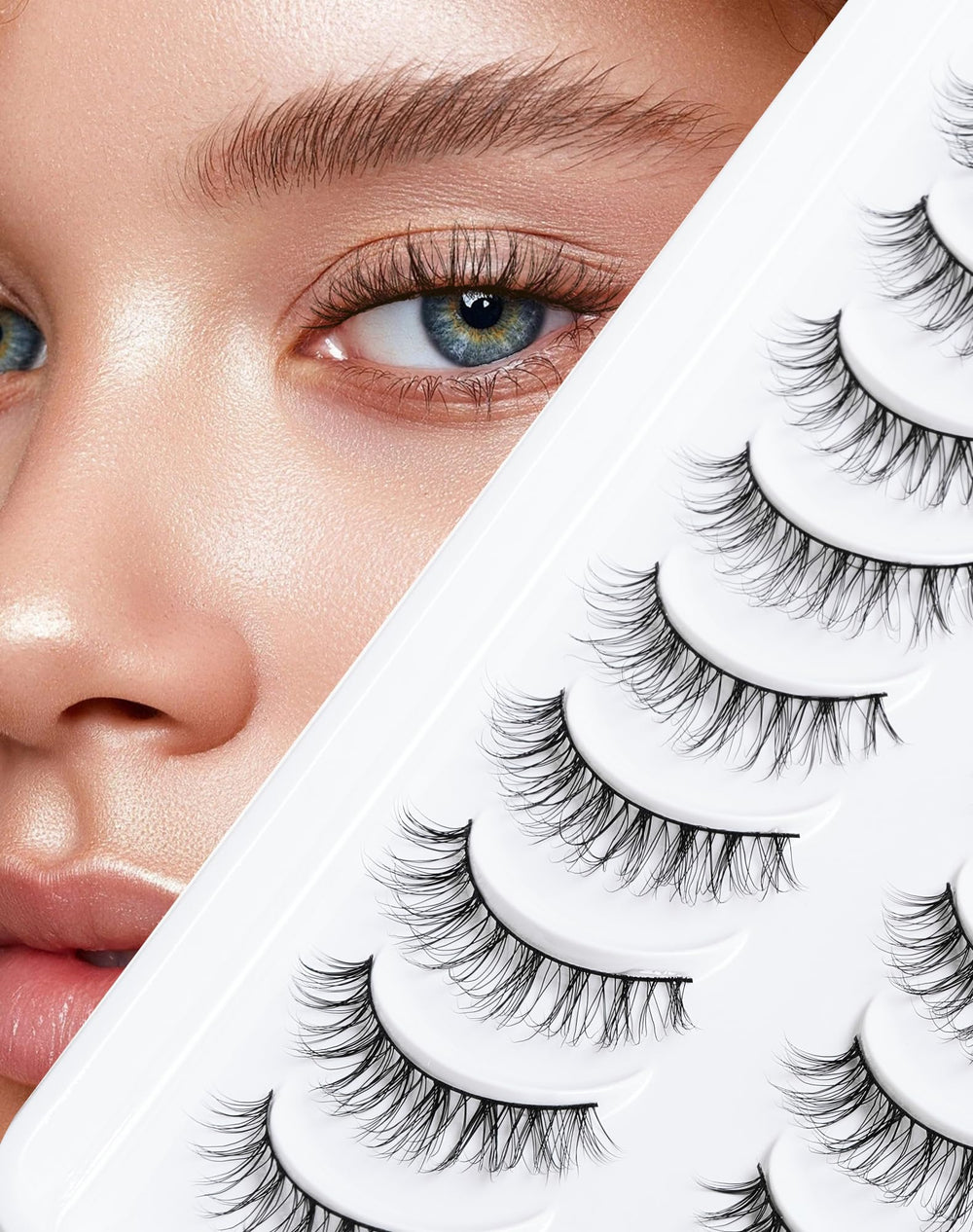 Onlyall cils naturels avec bande ultra fine pour un look discret et confortable.
