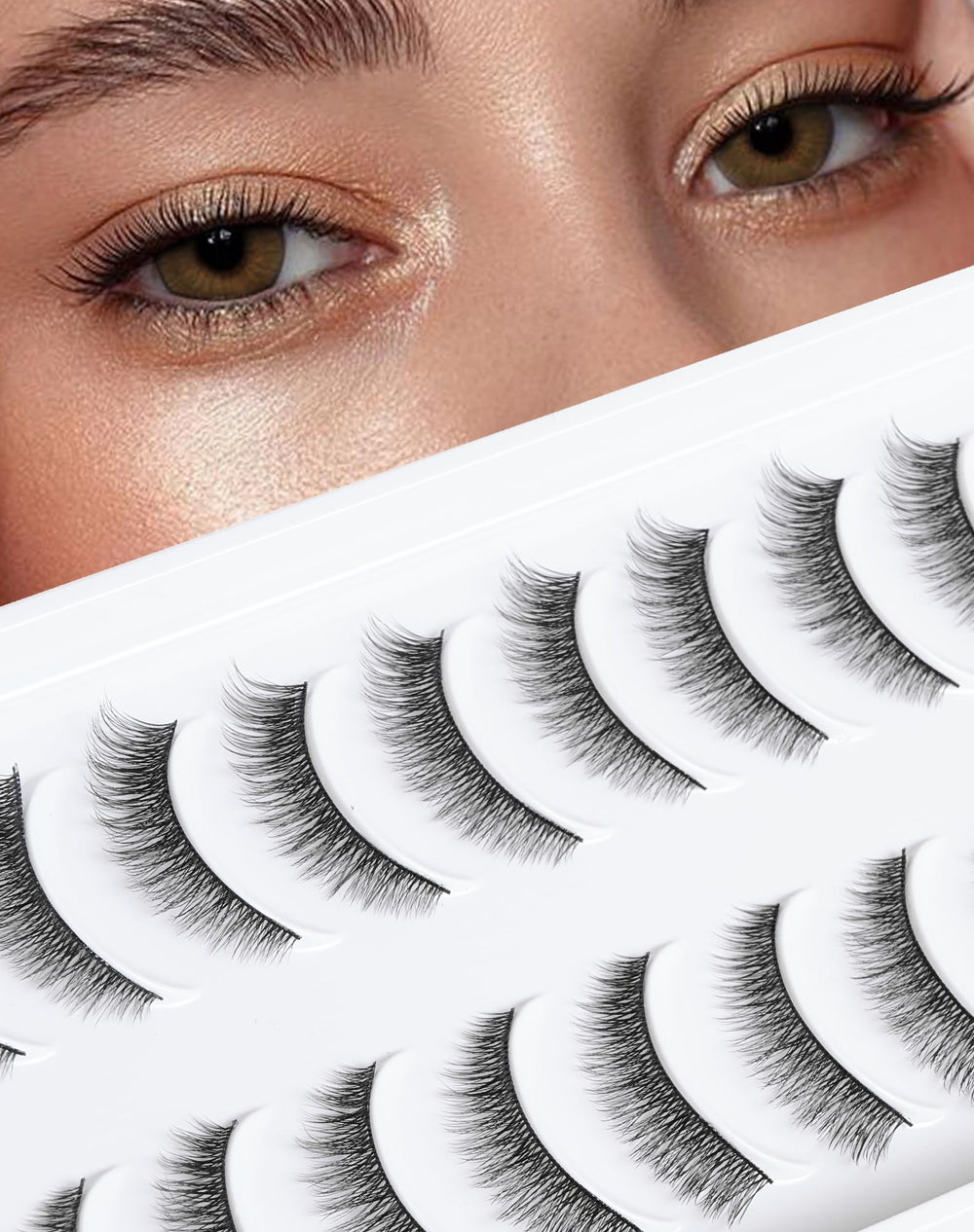 Onlyall cils naturels ensemble 10 paires, regard naturel et polyvalent.