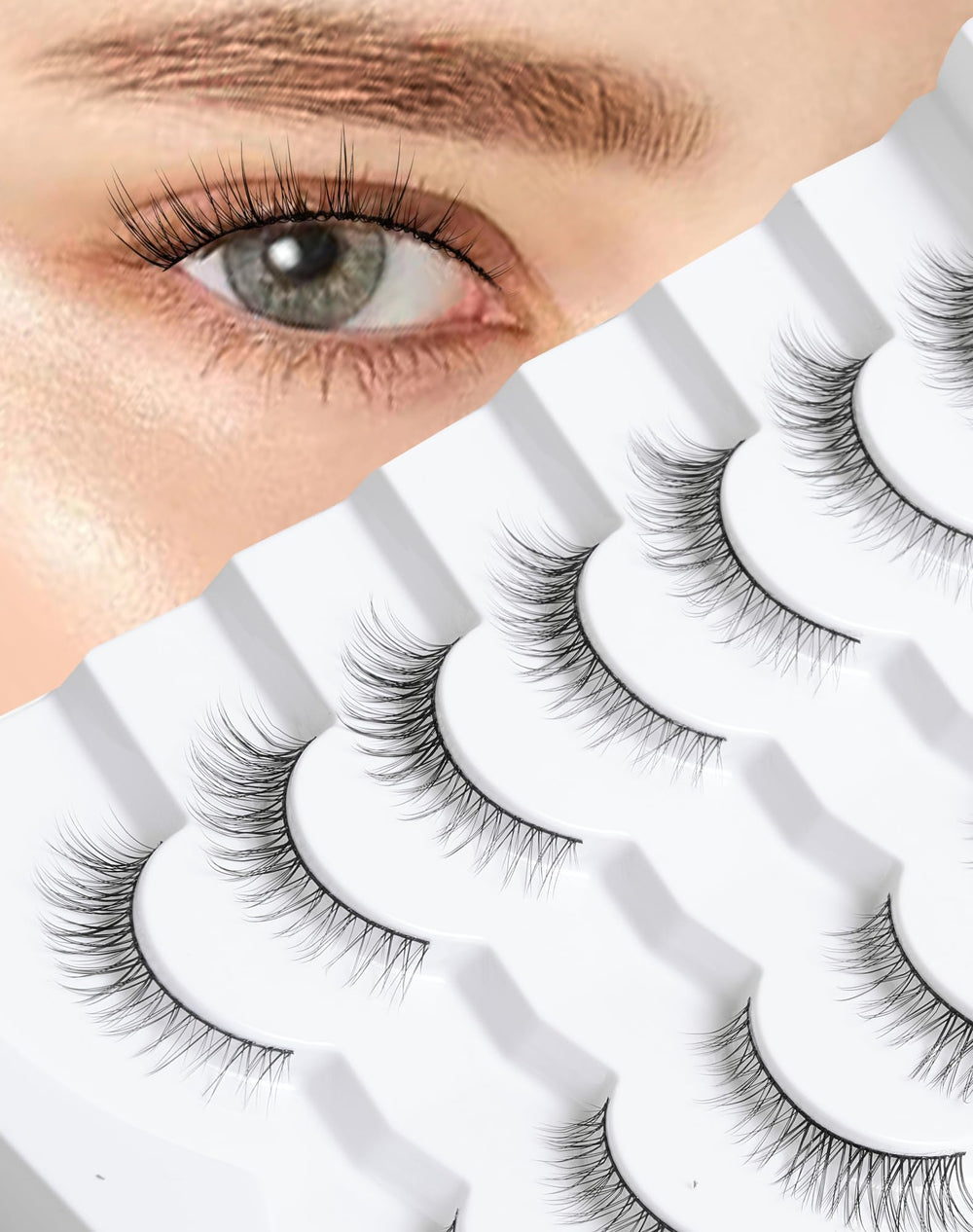 Onlyall cils-naturels wispy bande-mince, regard discret et léger.