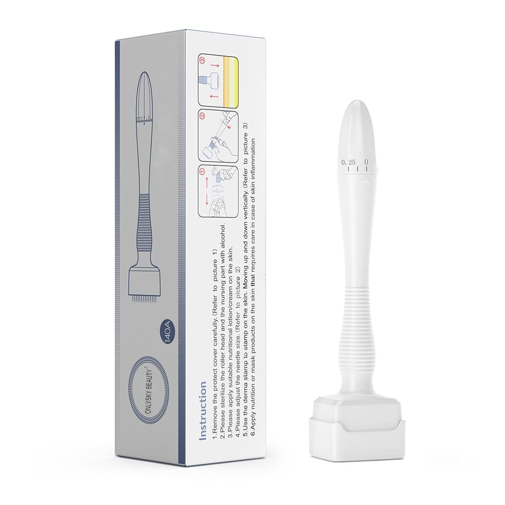 ONLYSKY BEAUTY Derma Stamp sur le visage, utilisation ciblée pour peau plus uniforme.