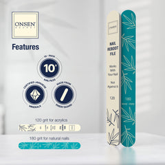 Onsen Secret pack-dix-limes-ongles, kit pratique pour salon et domicile.