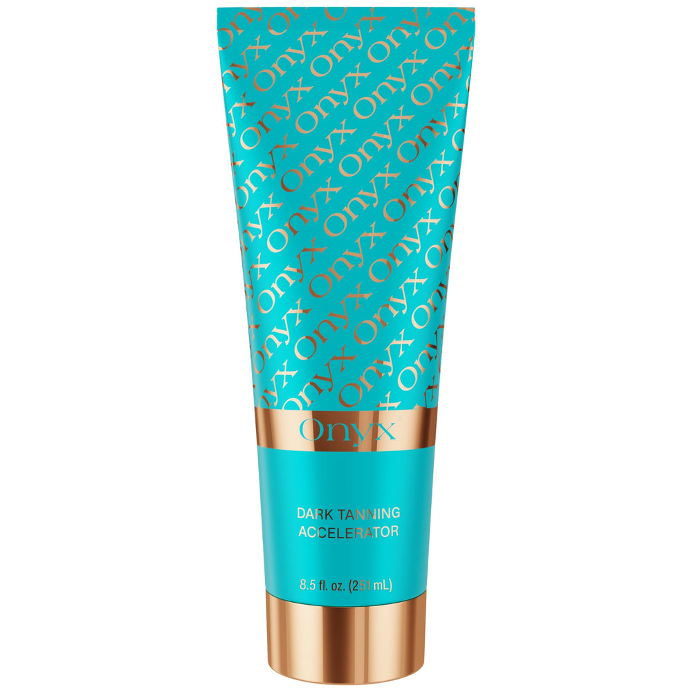 Onyx accelereur bronzage sombre bouteille en vedette pour un teint doré